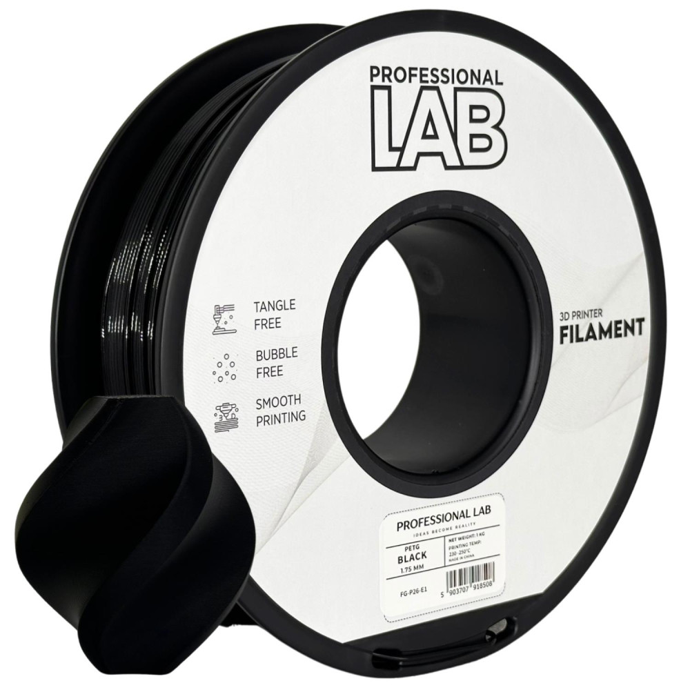 PETG filament black | Prof. Lab, 1,75mm, 1KG